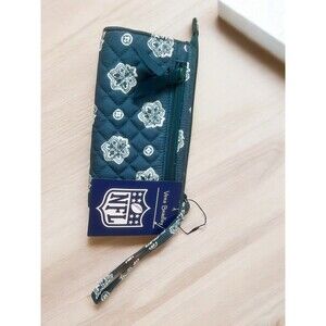 Vera Bradley NFL New York Jets Wristlet Wallet NEW RFID Front Zip Green Quilted